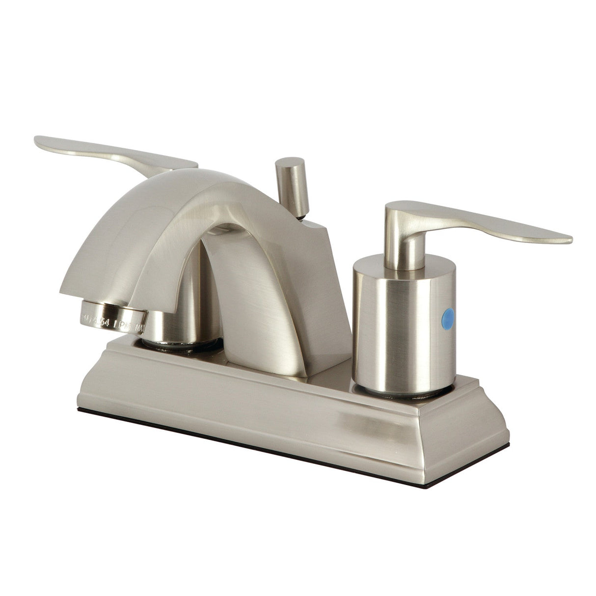 Serena FSC4648SVL Two-Handle 3-Hole Deck Mount 4" Centerset Bathroom Faucet with Pop-Up Drain, Brushed Nickel