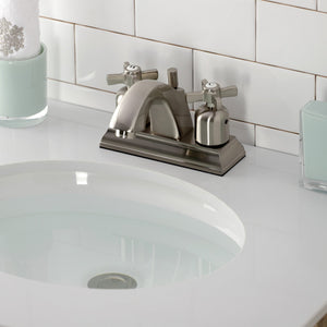 Millennium FSC4648ZX Two-Handle 3-Hole Deck Mount 4" Centerset Bathroom Faucet with Pop-Up Drain, Brushed Nickel