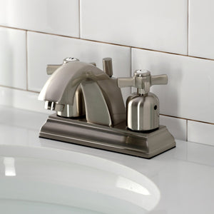 Millennium FSC4648ZX Two-Handle 3-Hole Deck Mount 4" Centerset Bathroom Faucet with Pop-Up Drain, Brushed Nickel