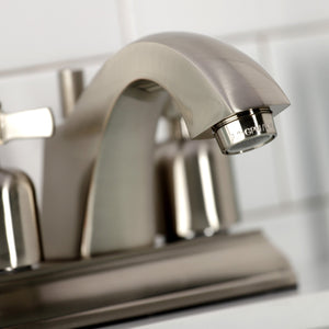 Millennium FSC4648ZX Two-Handle 3-Hole Deck Mount 4" Centerset Bathroom Faucet with Pop-Up Drain, Brushed Nickel