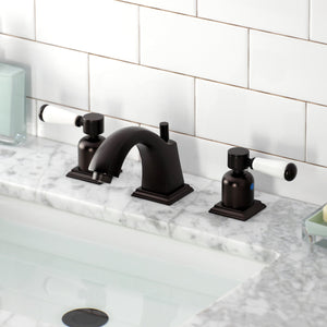 Paris FSC4685DPL Two-Handle 3-Hole Deck Mount Widespread Bathroom Faucet with Pop-Up Drain, Oil Rubbed Bronze