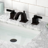 Meridian FSC4685NQL Two-Handle 3-Hole Deck Mount Widespread Bathroom Faucet with Pop-Up Drain, Oil Rubbed Bronze