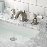 Paris FSC4688DPL Two-Handle 3-Hole Deck Mount Widespread Bathroom Faucet with Pop-Up Drain, Brushed Nickel