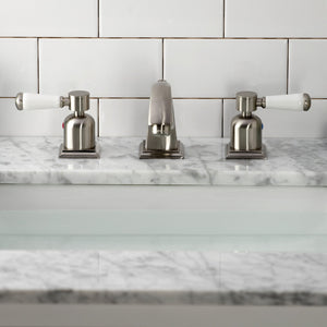 Paris FSC4688DPL Two-Handle 3-Hole Deck Mount Widespread Bathroom Faucet with Pop-Up Drain, Brushed Nickel