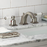 Paris FSC4688DPL Two-Handle 3-Hole Deck Mount Widespread Bathroom Faucet with Pop-Up Drain, Brushed Nickel