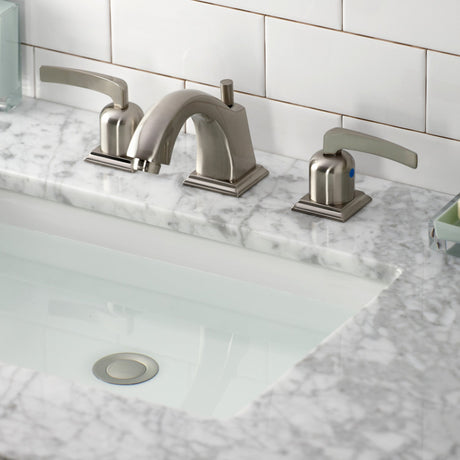 Centurion FSC4688EFL Two-Handle 3-Hole Deck Mount Widespread Bathroom Faucet with Pop-Up Drain, Brushed Nickel