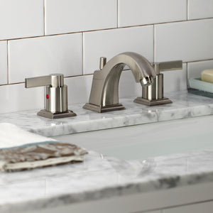 NuvoFusion FSC4688NDL Two-Handle 3-Hole Deck Mount Widespread Bathroom Faucet with Pop-Up Drain, Brushed Nickel