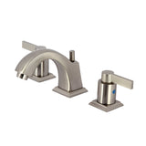 NuvoFusion FSC4688NDL Two-Handle 3-Hole Deck Mount Widespread Bathroom Faucet with Pop-Up Drain, Brushed Nickel