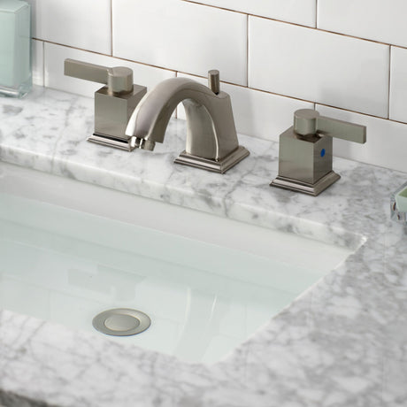 Meridian FSC4688NQL Two-Handle 3-Hole Deck Mount Widespread Bathroom Faucet with Pop-Up Drain, Brushed Nickel