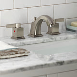 Meridian FSC4688NQL Two-Handle 3-Hole Deck Mount Widespread Bathroom Faucet with Pop-Up Drain, Brushed Nickel