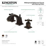 Millennium FSC4688ZX Two-Handle 3-Hole Deck Mount Widespread Bathroom Faucet with Pop-Up Drain, Brushed Nickel
