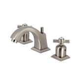 Millennium FSC4688ZX Two-Handle 3-Hole Deck Mount Widespread Bathroom Faucet with Pop-Up Drain, Brushed Nickel
