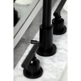 Kaiser FSC8920CKL Two-Handle 3-Hole Deck Mount Widespread Bathroom Faucet with Pop-Up Drain, Matte Black