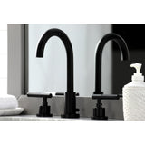 Kaiser FSC8920CKL Two-Handle 3-Hole Deck Mount Widespread Bathroom Faucet with Pop-Up Drain, Matte Black