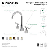 Manhattan FSC8920CML Two-Handle 3-Hole Deck Mount Widespread Bathroom Faucet with Pop-Up Drain, Matte Black