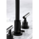 Manhattan FSC8920CML Two-Handle 3-Hole Deck Mount Widespread Bathroom Faucet with Pop-Up Drain, Matte Black