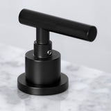 Manhattan FSC8920CML Two-Handle 3-Hole Deck Mount Widespread Bathroom Faucet with Pop-Up Drain, Matte Black