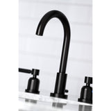 Kaiser FSC8920DKL Two-Handle 3-Hole Deck Mount Widespread Bathroom Faucet with Pop-Up Drain, Matte Black