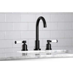 Paris FSC8920DPL Two-Handle 3-Hole Deck Mount Widespread Bathroom Faucet with Pop-Up Drain, Matte Black
