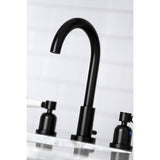 Paris FSC8920DPL Two-Handle 3-Hole Deck Mount Widespread Bathroom Faucet with Pop-Up Drain, Matte Black