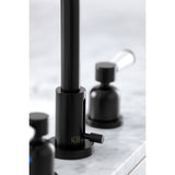 Paris FSC8920DPL Two-Handle 3-Hole Deck Mount Widespread Bathroom Faucet with Pop-Up Drain, Matte Black