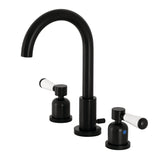 Paris FSC8920DPL Two-Handle 3-Hole Deck Mount Widespread Bathroom Faucet with Pop-Up Drain, Matte Black