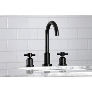 Concord FSC8920DX Two-Handle 3-Hole Deck Mount Widespread Bathroom Faucet with Pop-Up Drain, Matte Black