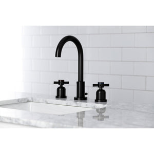Concord FSC8920DX Two-Handle 3-Hole Deck Mount Widespread Bathroom Faucet with Pop-Up Drain, Matte Black