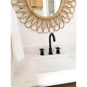 Concord FSC8920DX Two-Handle 3-Hole Deck Mount Widespread Bathroom Faucet with Pop-Up Drain, Matte Black