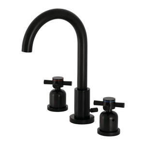Concord FSC8920DX Two-Handle 3-Hole Deck Mount Widespread Bathroom Faucet with Pop-Up Drain, Matte Black