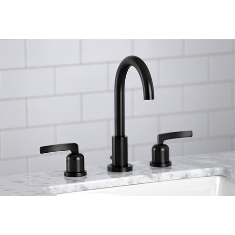Centurion FSC8920EFL Two-Handle 3-Hole Deck Mount Widespread Bathroom Faucet with Pop-Up Drain, Matte Black
