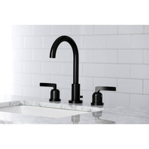 Centurion FSC8920EFL Two-Handle 3-Hole Deck Mount Widespread Bathroom Faucet with Pop-Up Drain, Matte Black