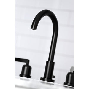 Centurion FSC8920EFL Two-Handle 3-Hole Deck Mount Widespread Bathroom Faucet with Pop-Up Drain, Matte Black