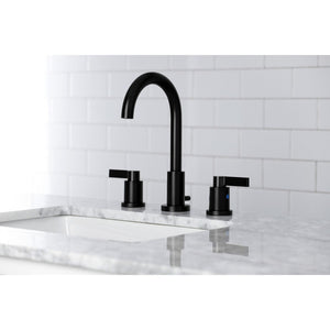 NuvoFusion FSC8920NDL Two-Handle 3-Hole Deck Mount Widespread Bathroom Faucet with Pop-Up Drain, Matte Black