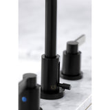 NuvoFusion FSC8920NDL Two-Handle 3-Hole Deck Mount Widespread Bathroom Faucet with Pop-Up Drain, Matte Black