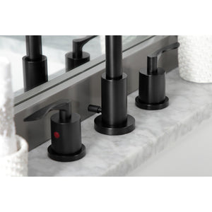 Serena FSC8920SVL Two-Handle 3-Hole Deck Mount Widespread Bathroom Faucet with Pop-Up Drain, Matte Black