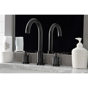 Serena FSC8920SVL Two-Handle 3-Hole Deck Mount Widespread Bathroom Faucet with Pop-Up Drain, Matte Black