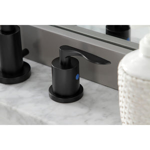 Serena FSC8920SVL Two-Handle 3-Hole Deck Mount Widespread Bathroom Faucet with Pop-Up Drain, Matte Black