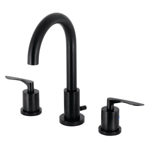 Serena FSC8920SVL Two-Handle 3-Hole Deck Mount Widespread Bathroom Faucet with Pop-Up Drain, Matte Black