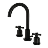 Millennium FSC8920ZX Two-Handle 3-Hole Deck Mount Widespread Bathroom Faucet with Pop-Up Drain, Matte Black