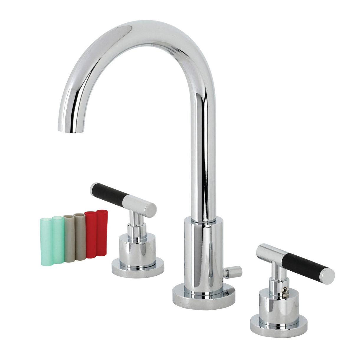 Kaiser FSC8921CKL Two-Handle 3-Hole Deck Mount Widespread Bathroom Faucet with Pop-Up Drain, Polished Chrome