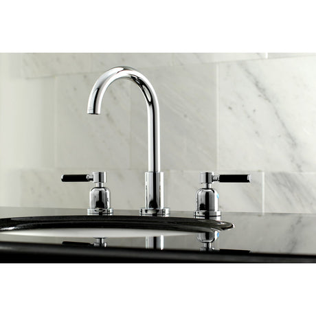 Kaiser FSC8921DKL Two-Handle 3-Hole Deck Mount Widespread Bathroom Faucet with Pop-Up Drain, Polished Chrome