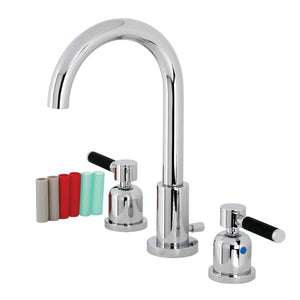 Kaiser FSC8921DKL Two-Handle 3-Hole Deck Mount Widespread Bathroom Faucet with Pop-Up Drain, Polished Chrome
