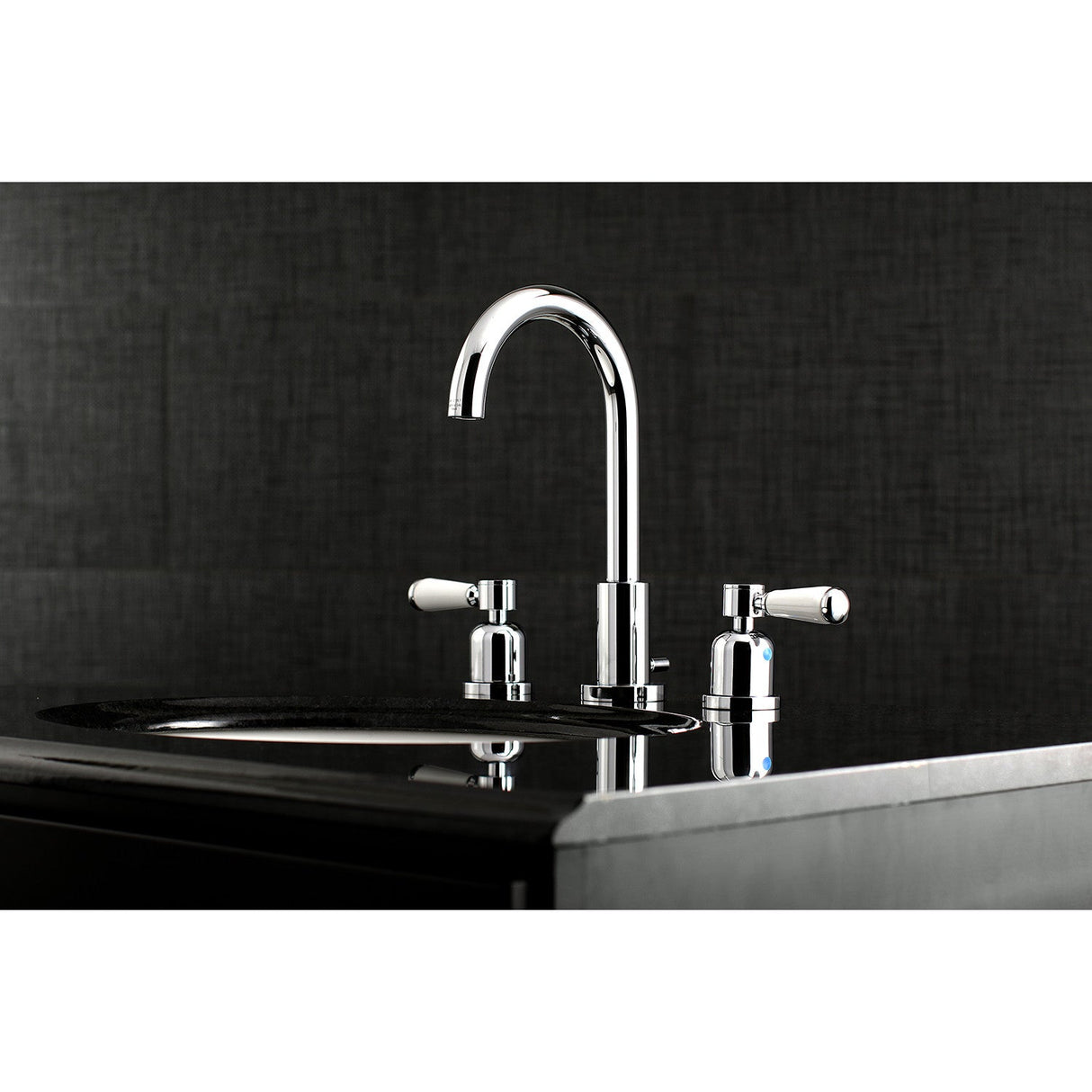 Paris FSC8921DPL Two-Handle 3-Hole Deck Mount Widespread Bathroom Faucet with Pop-Up Drain, Polished Chrome