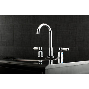 Paris FSC8921DPL Two-Handle 3-Hole Deck Mount Widespread Bathroom Faucet with Pop-Up Drain, Polished Chrome