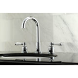 Paris FSC8921DPL Two-Handle 3-Hole Deck Mount Widespread Bathroom Faucet with Pop-Up Drain, Polished Chrome