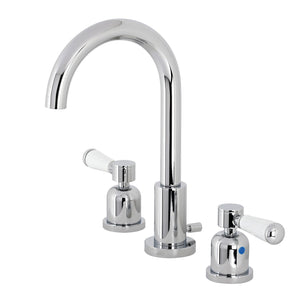 Paris FSC8921DPL Two-Handle 3-Hole Deck Mount Widespread Bathroom Faucet with Pop-Up Drain, Polished Chrome