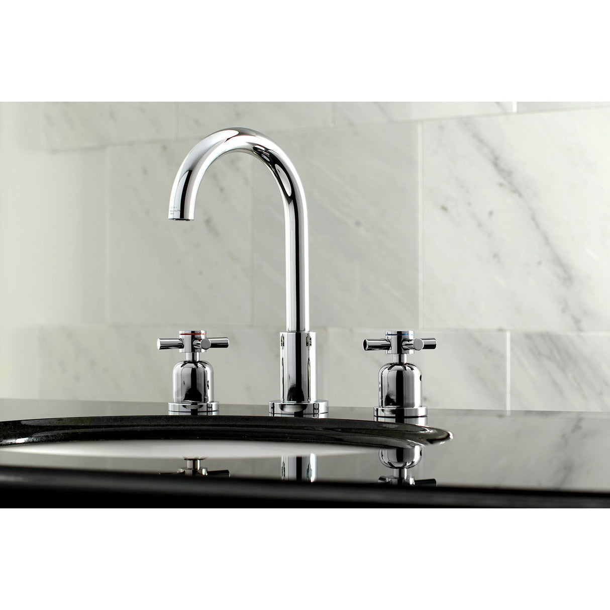 Concord FSC8921DX Two-Handle 3-Hole Deck Mount Widespread Bathroom Faucet with Pop-Up Drain, Polished Chrome