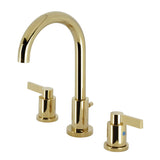 NuvoFusion FSC8922NDL Two-Handle 3-Hole Deck Mount Widespread Bathroom Faucet with Pop-Up Drain, Polished Brass