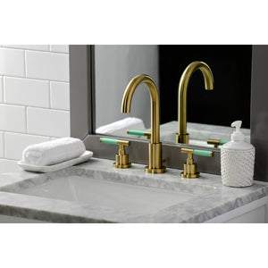Kaiser FSC8923CKL Two-Handle 3-Hole Deck Mount Widespread Bathroom Faucet with Pop-Up Drain, Brushed Brass